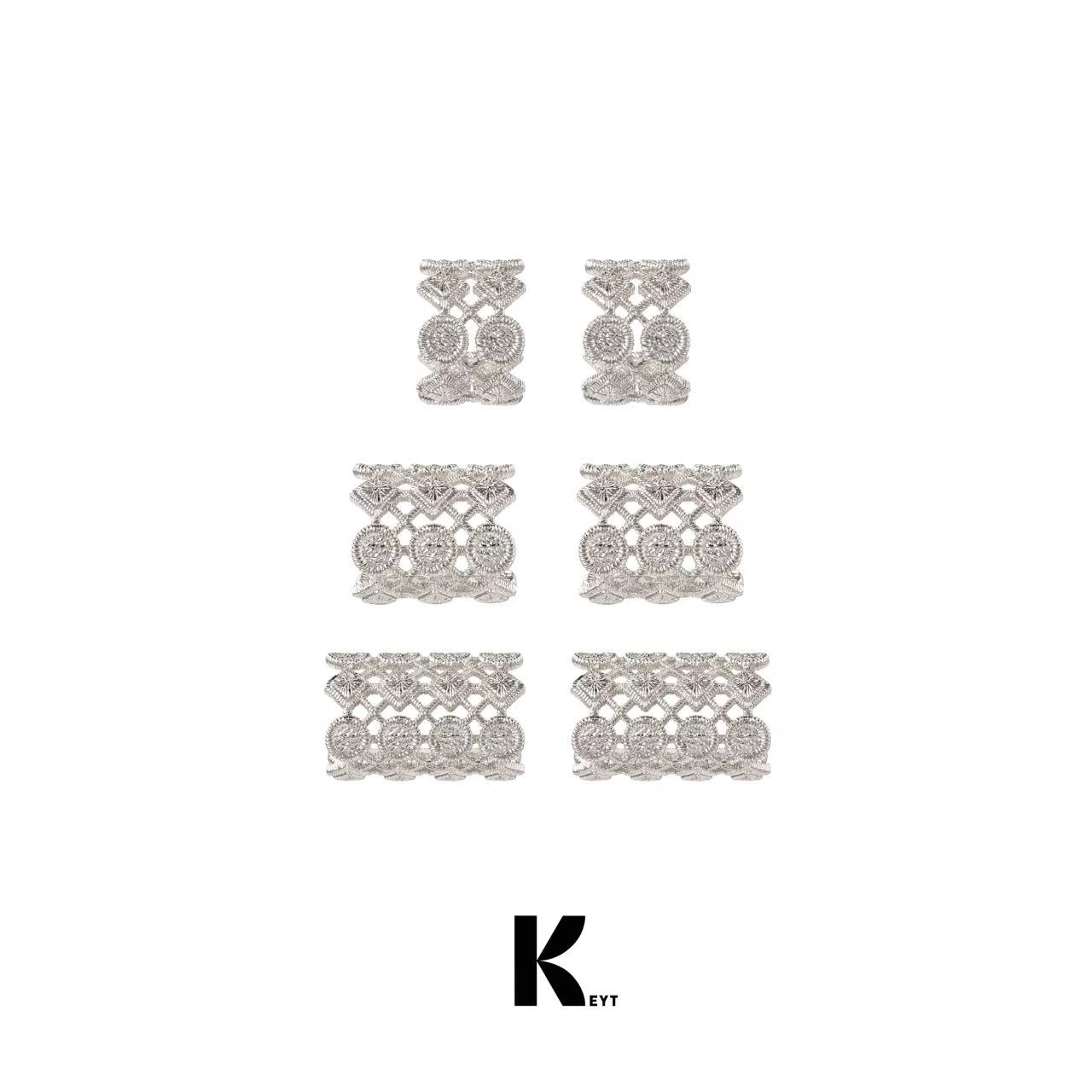 KEYT 铜合金耳饰 【睡梦蕾丝】系列银色设计师款耳钉