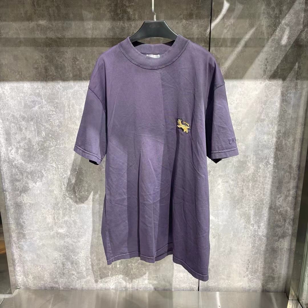 99新 DIOR/迪奥 dior紫色虎年刺绣短袖/xl码/99新