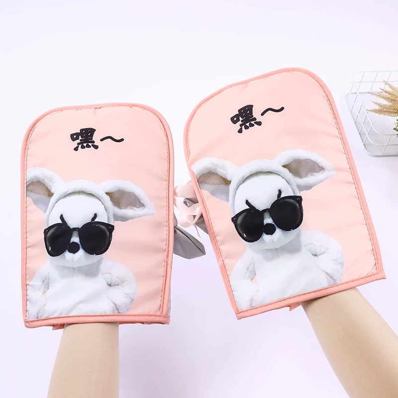 电动车卡通防晒手套夏季挡风遮阳护手罩薄款防雨电车外卖把套