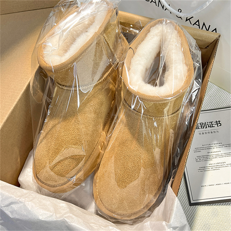 周冬雨同款雪地靴女款2024冬季新款厚底加绒皮毛一体保暖雪地棉鞋