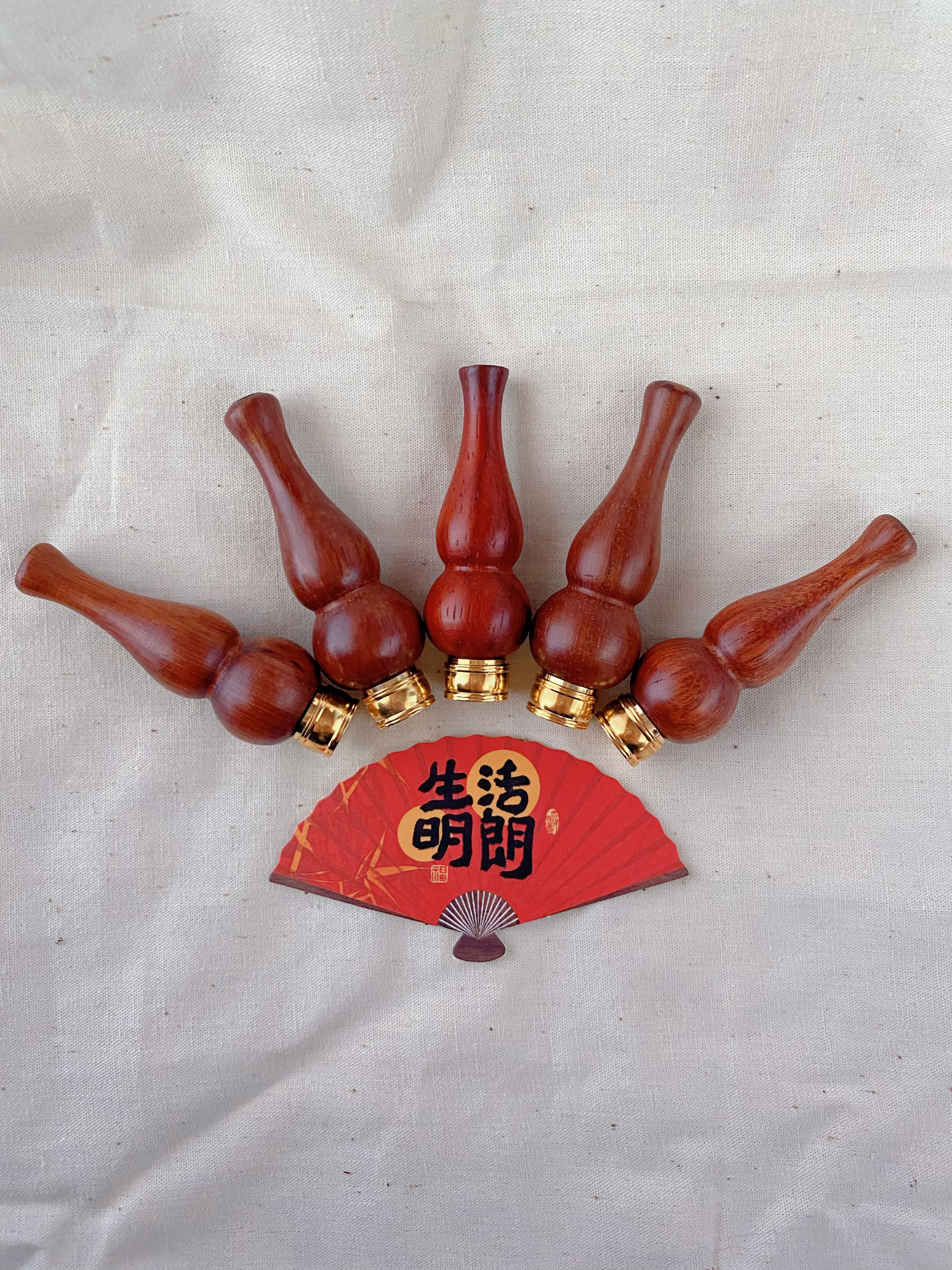 血檀木葫芦造型烟嘴过滤器可拆洗拉杆滤芯（粗细）两用血檀木烟具