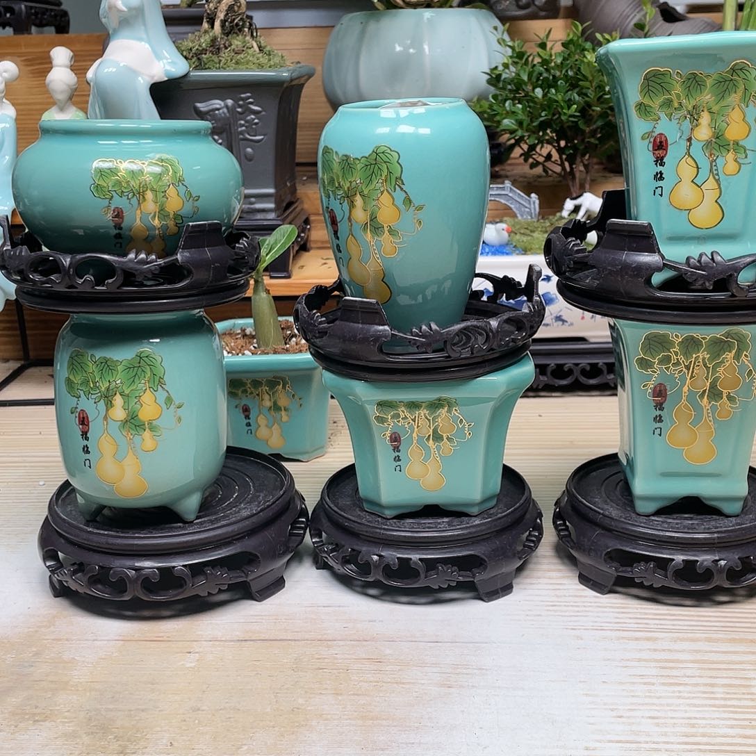 紫砂花盆陶瓷艺术花盆陶瓷