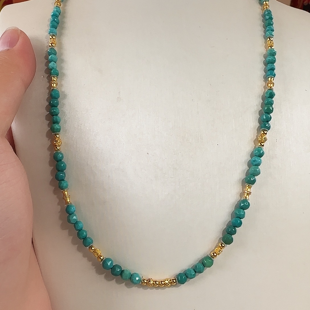 绿松石银S925镀金镶嵌珠宝奇石