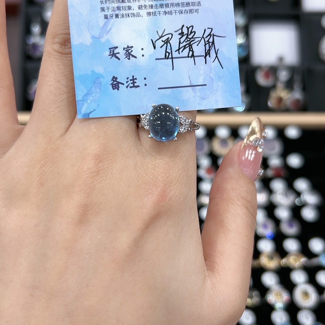 黄晶戒指银S925镶嵌戒指