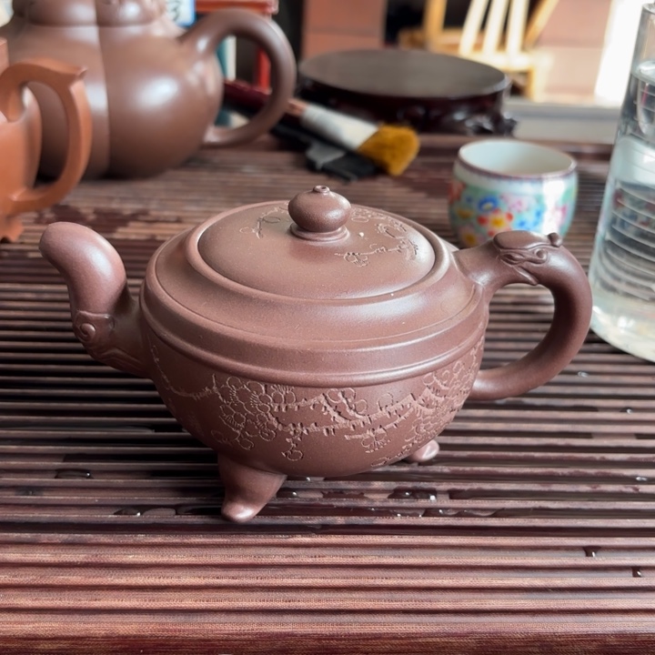 茶壶紫砂紫泥碗梅