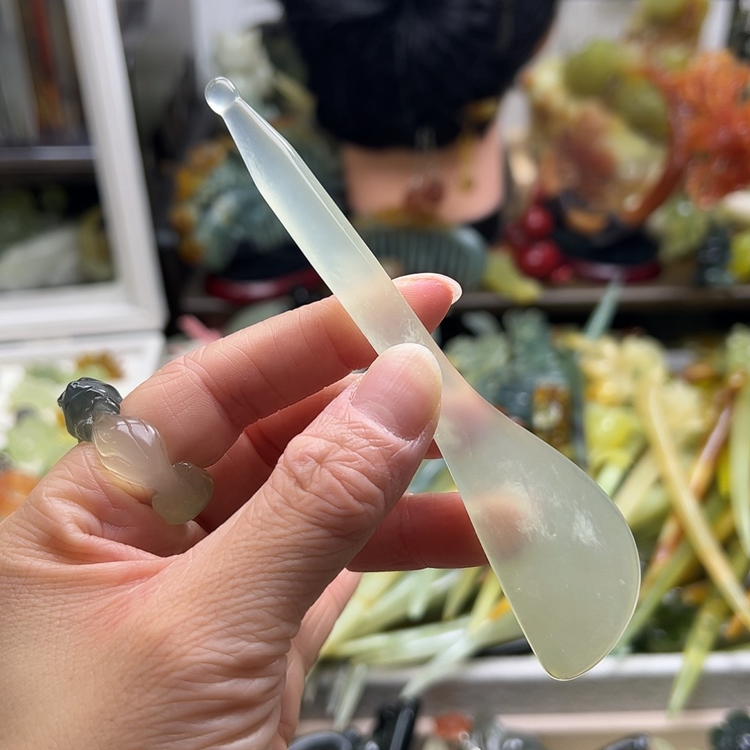 蛇纹石玉发饰合金