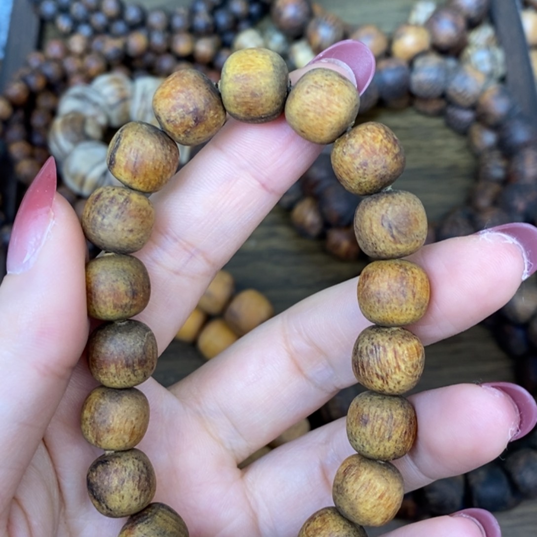 贡木手串/手链10/11绿油麻丝