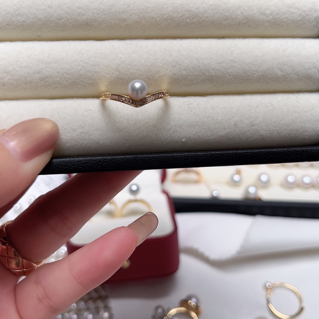 淡水珍珠戒指钛钢