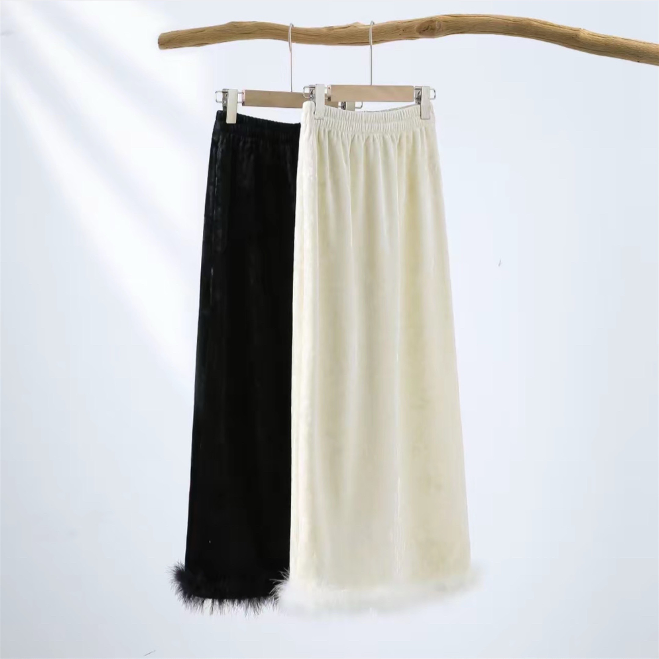 【佳亿定制】（运补）新中式高级感高腰显瘦加绒直筒长裙