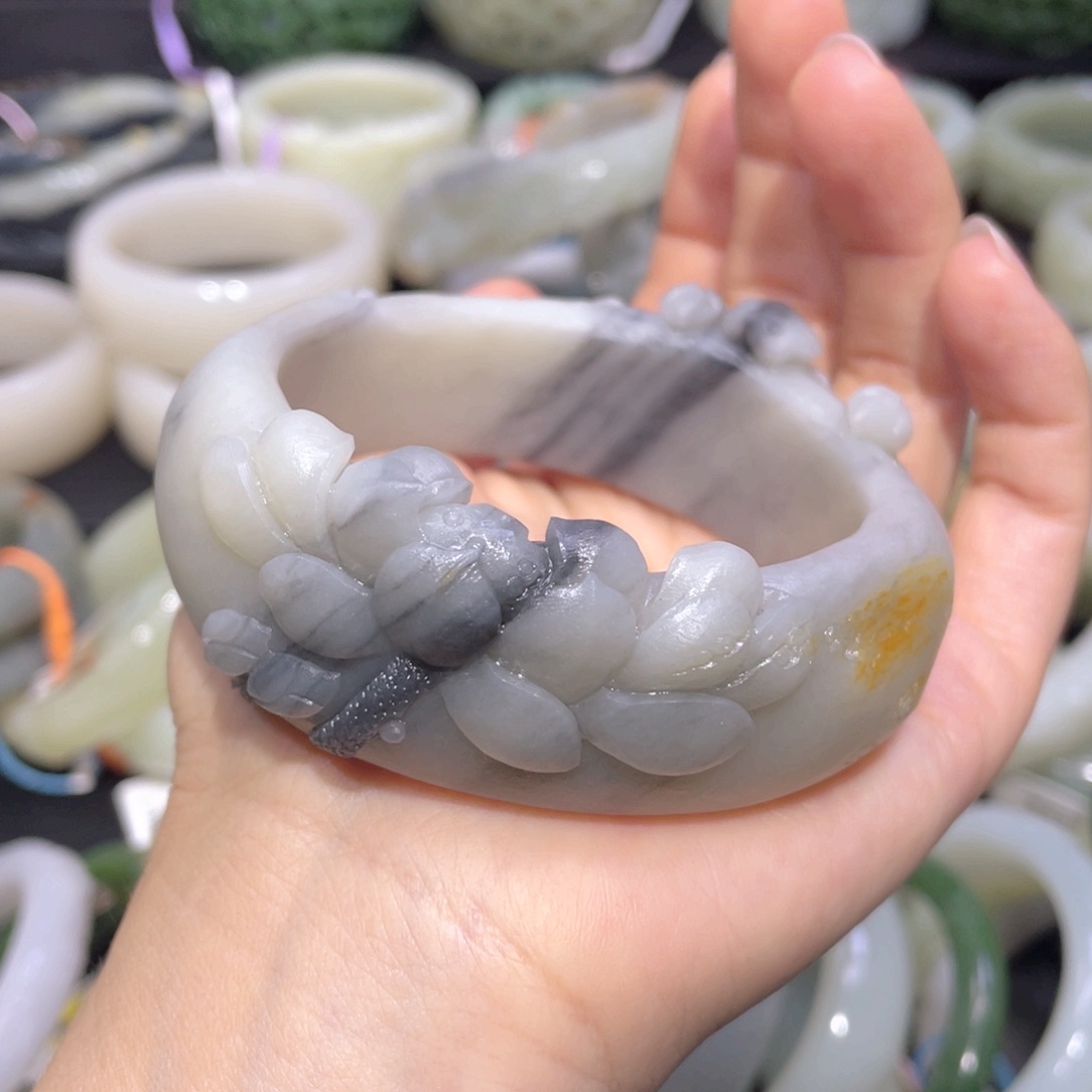 和田玉手镯未镶嵌用****4127