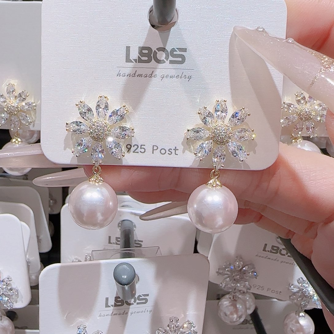 锆石铜合金925银耳环