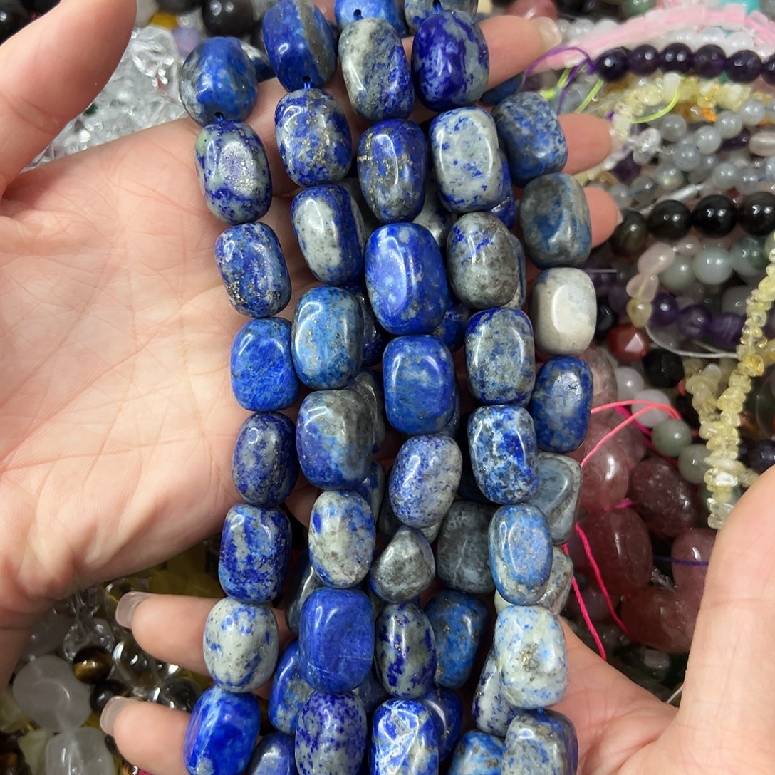 玛瑙/玉髓未镶嵌珠宝半成品，卡12x17老矿青金一条