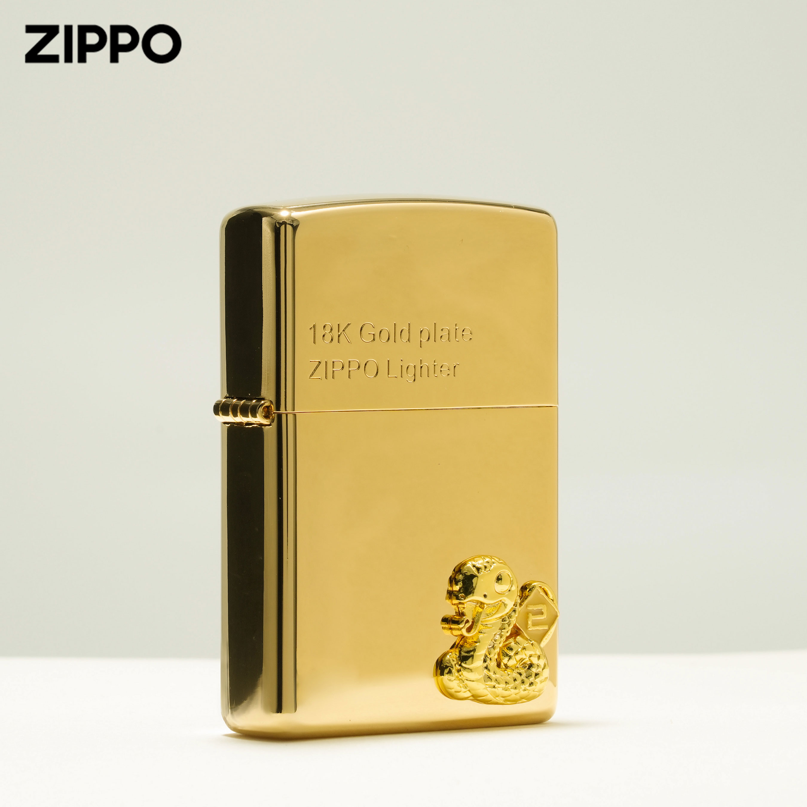 ZIPPO/之宝福运金蛇镀金贴章蛇年限量纪念官方正品打火机DYJ1