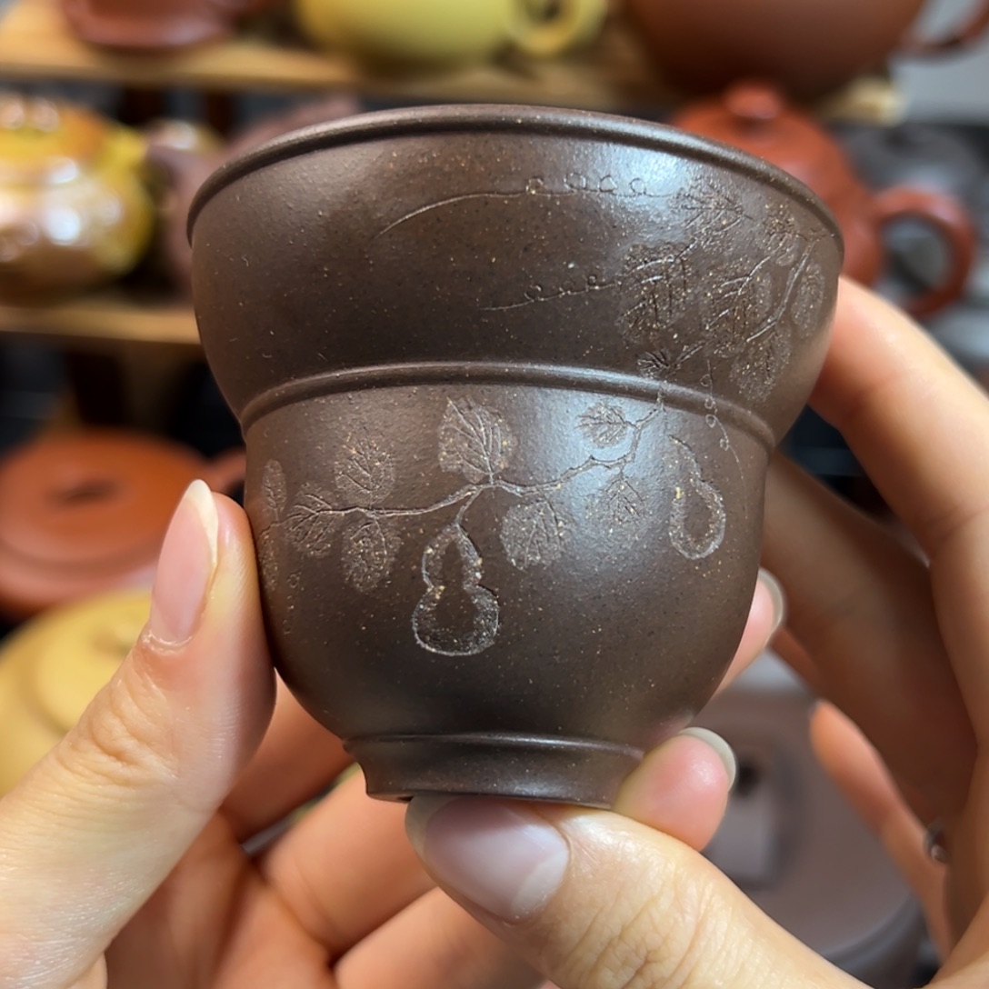 茶杯紫砂紫泥制主人杯