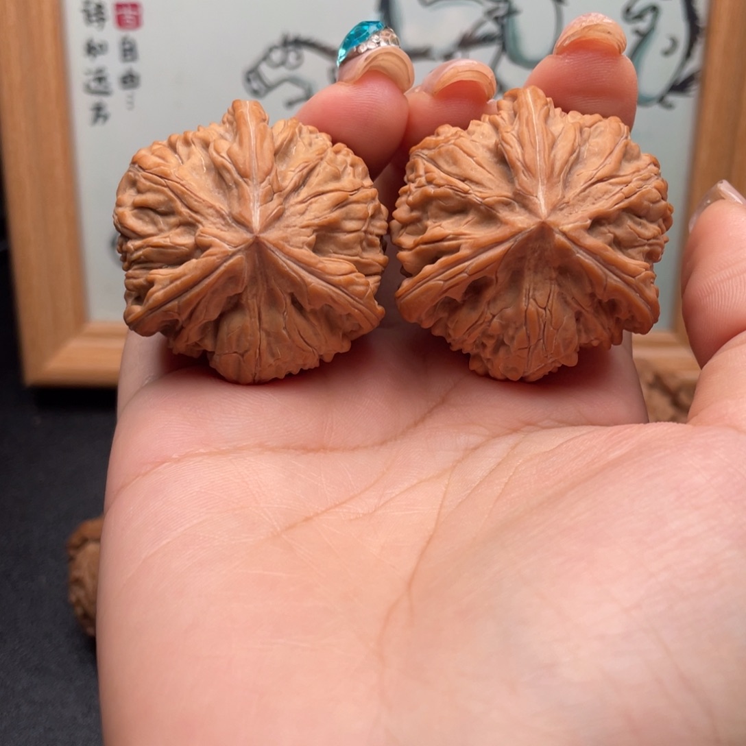 王***锅把件文玩核桃40全品文山三棱