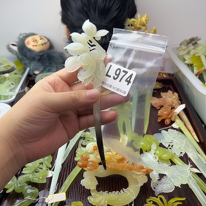 ╰***娆蛇纹石玉合金发饰