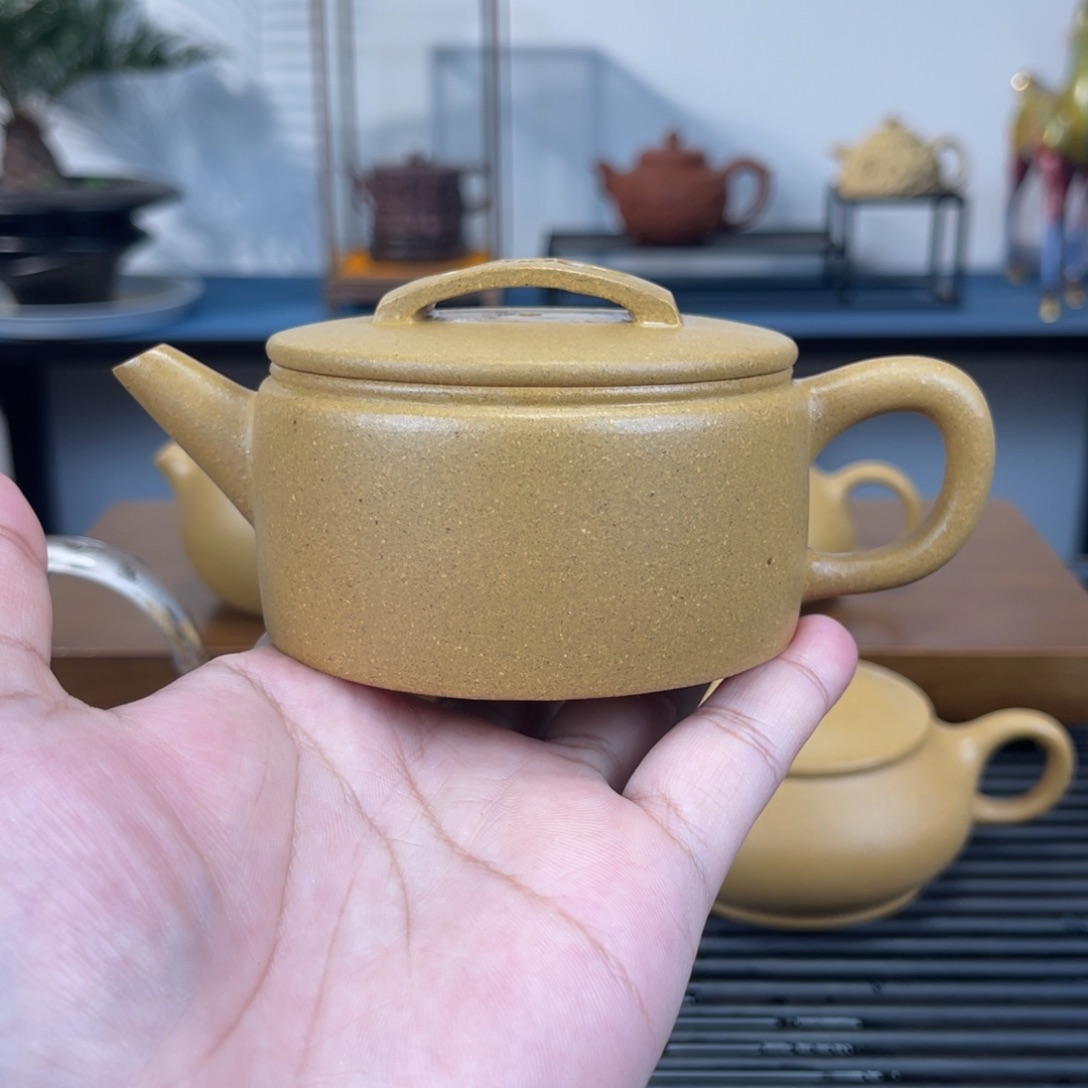 茶壶紫砂180毫升半手工黄金段汉瓦