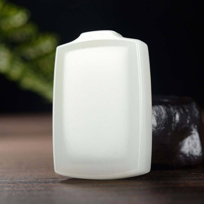 天然和田玉羊脂白玉平安无事牌吊坠挂件男女款