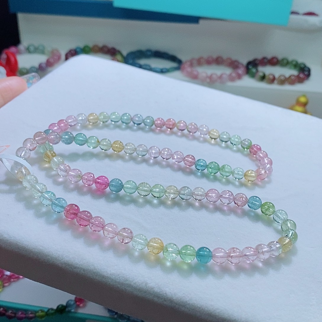 碧玺手链未镶嵌6.2mm左右