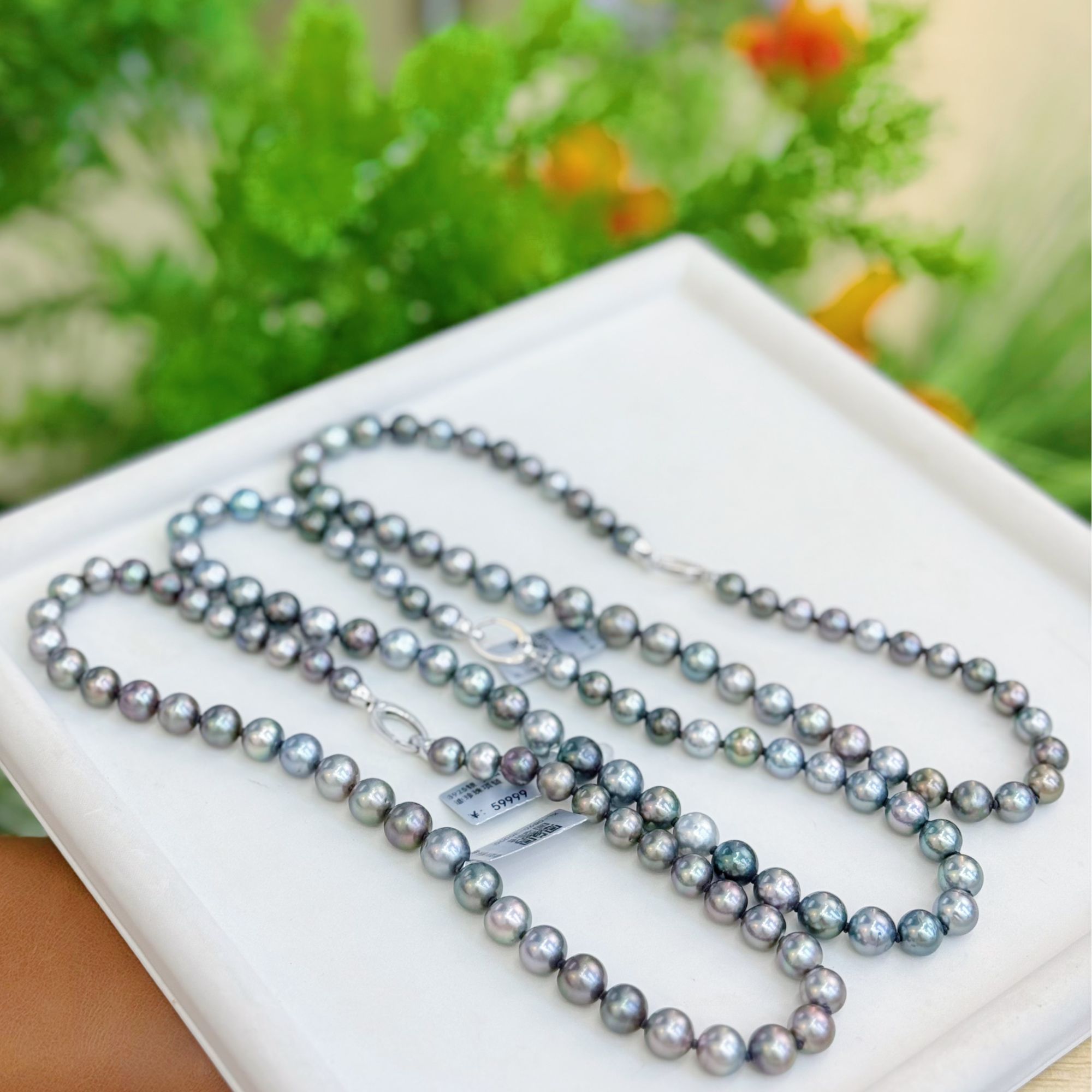 【晓艾珍珠】 大溪地莫兰迪珍珠项链 8-11mmS925银X890（多样性发一）