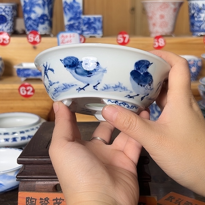 墨奈手绘陶瓷花盆