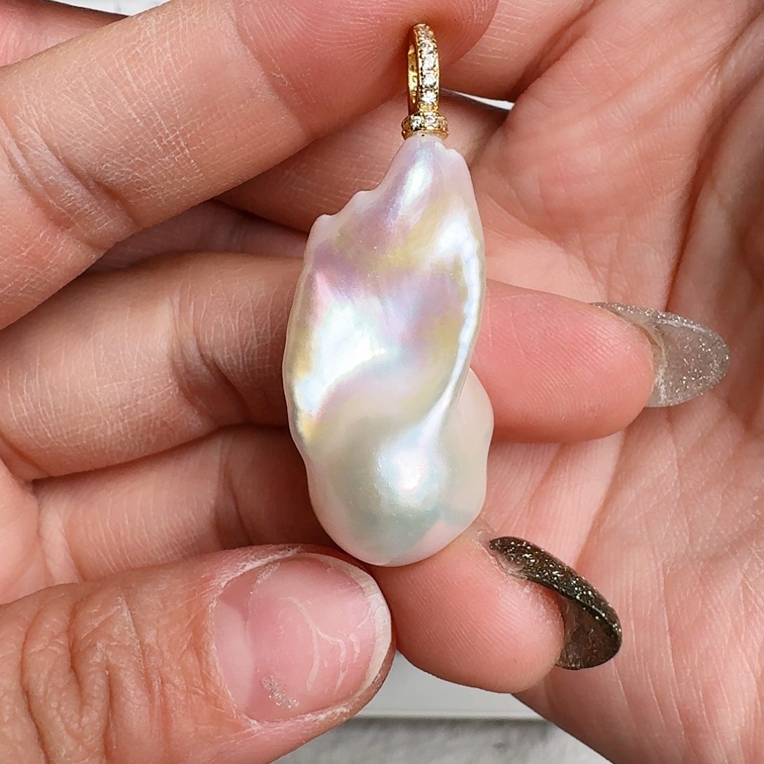 淡水珍珠颈饰银S925镶嵌丸*