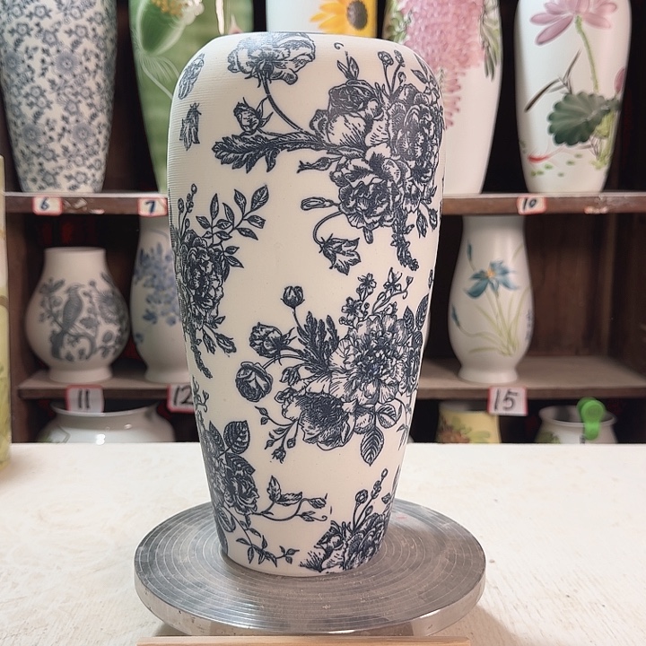 陶大萝卜复古牡丹陶瓷