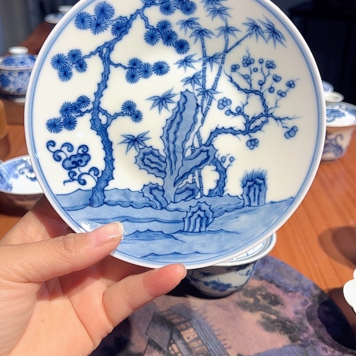 镹曰茶闲柴窑手工手绘青花