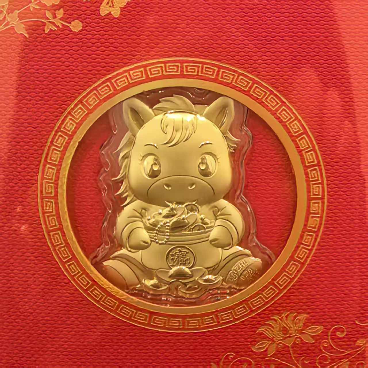 CBAI/菜百LDG金制品足金生肖马年金钞 