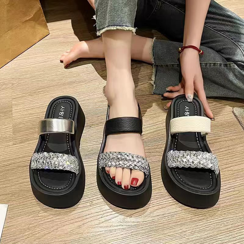 韩时尚2025年新款女鞋夏季拖鞋外穿时尚平底凉拖鞋孕妇鞋松糕底