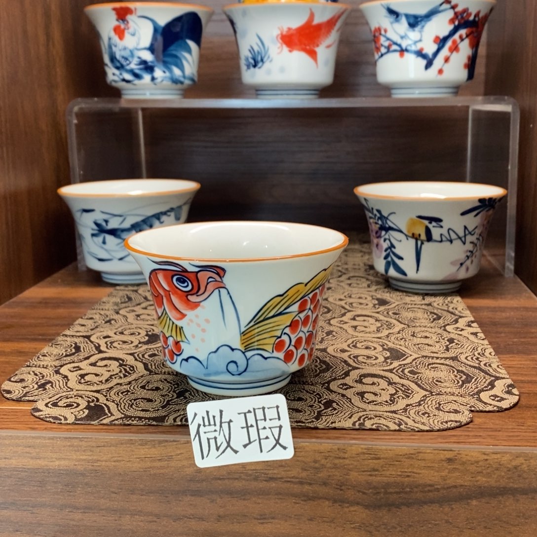 釉下彩老陶泥手工绘制