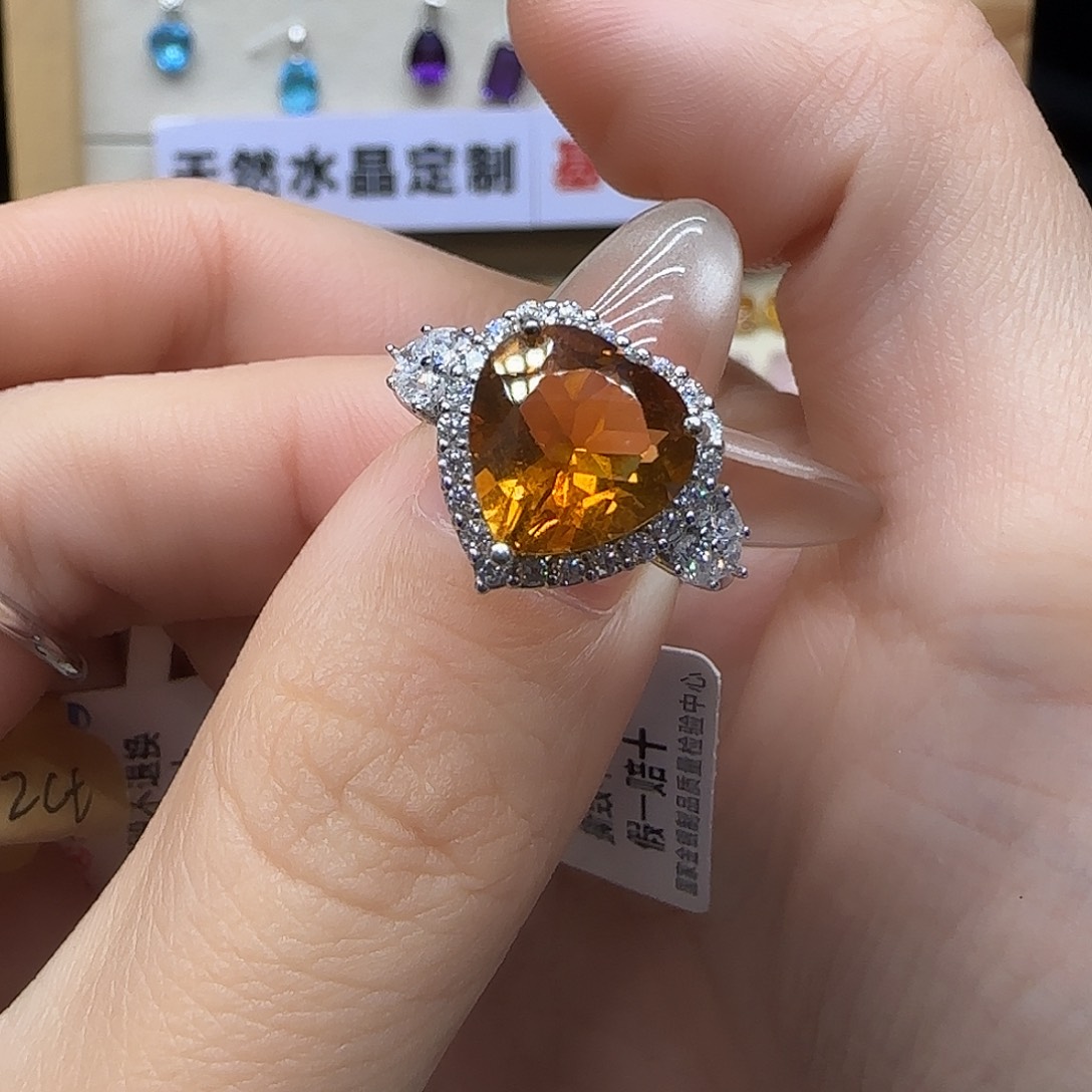 *****珠宝半成品银S925镶嵌水晶G 3.3克拉