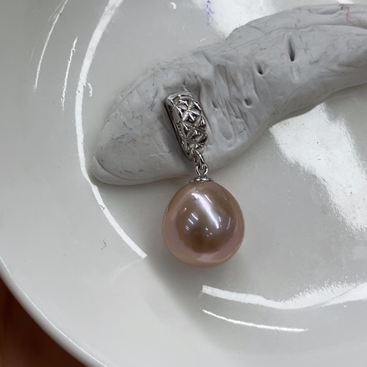 颈饰银S925镶嵌淡水珍珠13-14