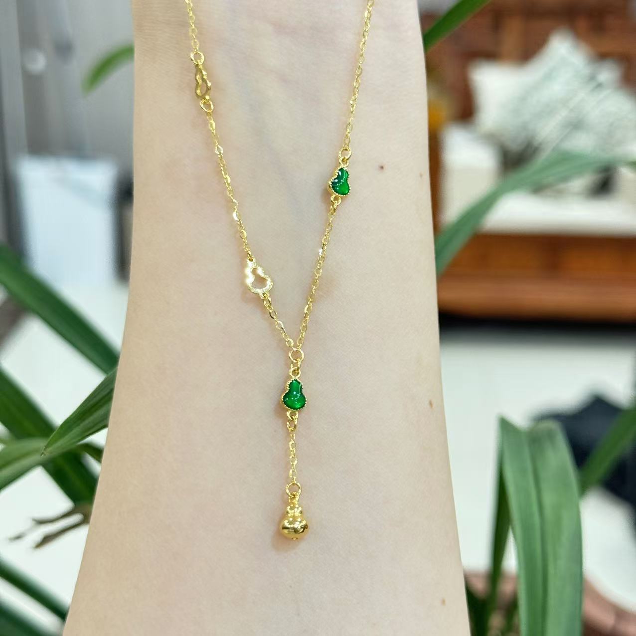 真真-G/Z【绿葫芦滴溜套链】足金999精工5G套链（附加45/0）