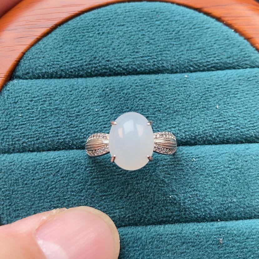 【闪购商品】翡翠戒指银S925镶嵌兮兮