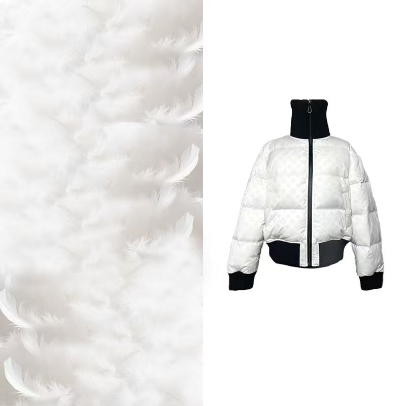 【紫外线变色】2025新款‘暗纹老花’女款高领羽绒服Y3046