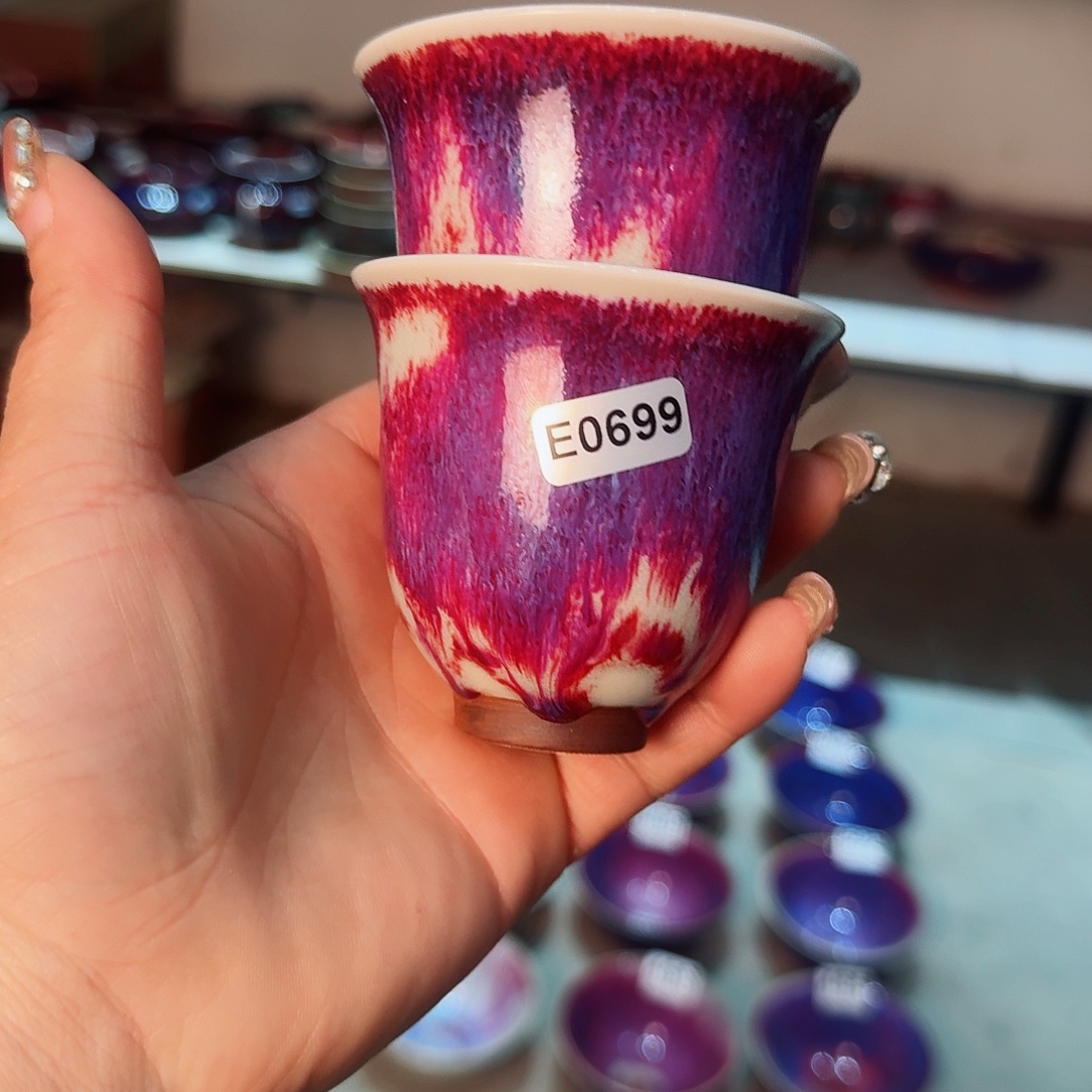 森***林瓷片钧瓷主人杯摆件工艺品