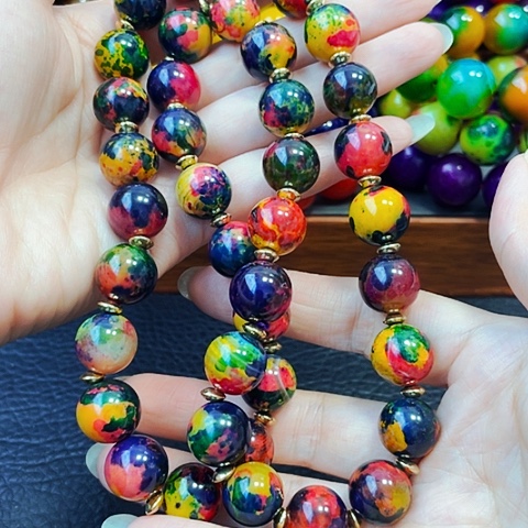 手饰玛瑙未镶嵌七彩药王彼得石14