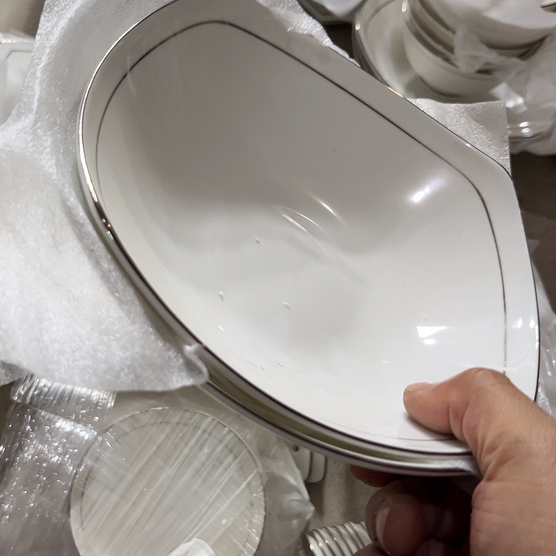 瓷片秒金七寸方盘二个哇塞