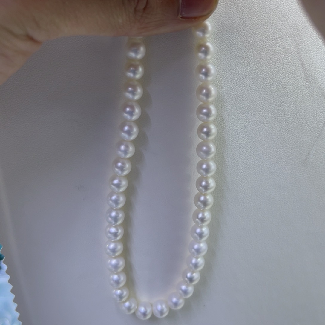 项链淡水珍珠银S925镶嵌7-8mm6A