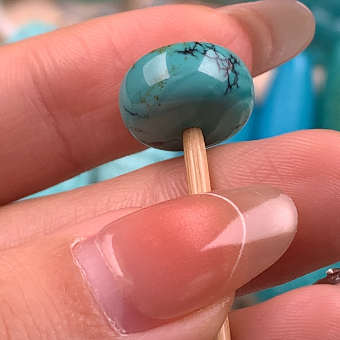 绿松石未镶嵌墩子13.7