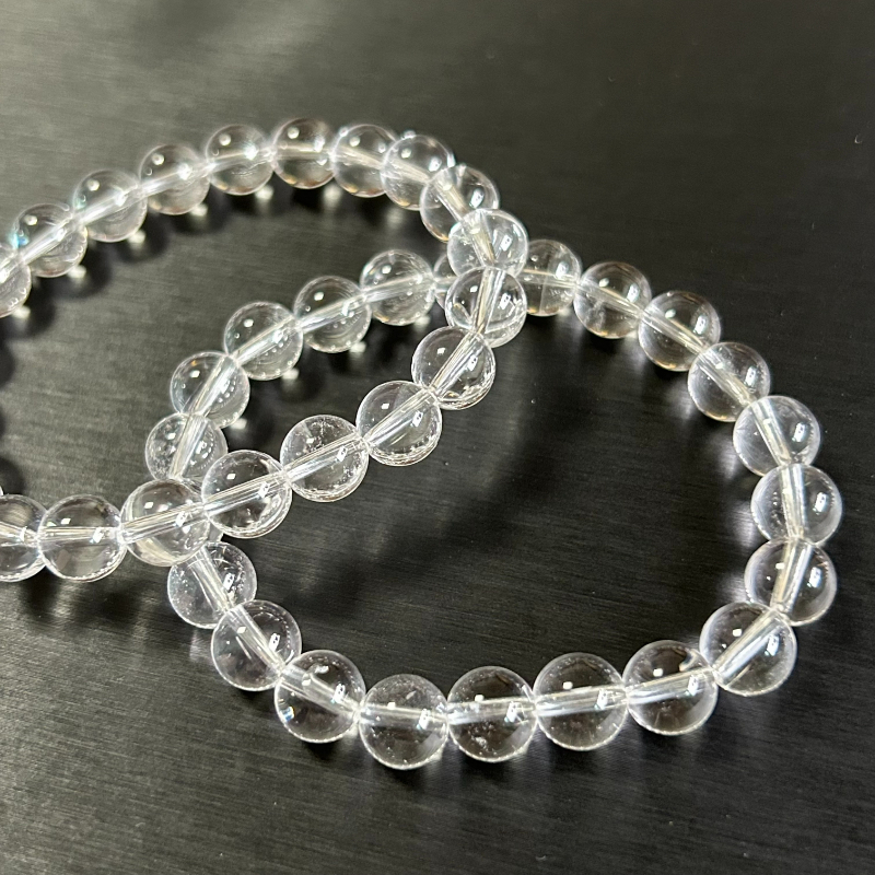 天然白水晶手串净体白水晶手链高冰透水晶消磁石男女情侣百搭水晶