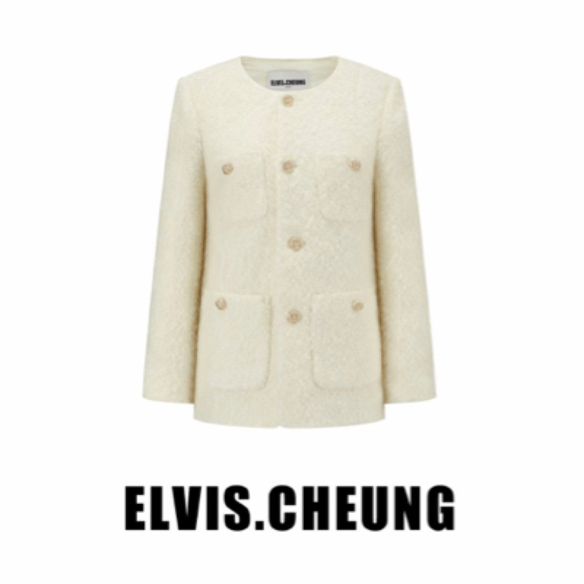 ELVIS.CHEUNG蒋云 长毛粗花呢四口袋小香外套