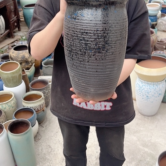 紫砂花盆高度33口径19