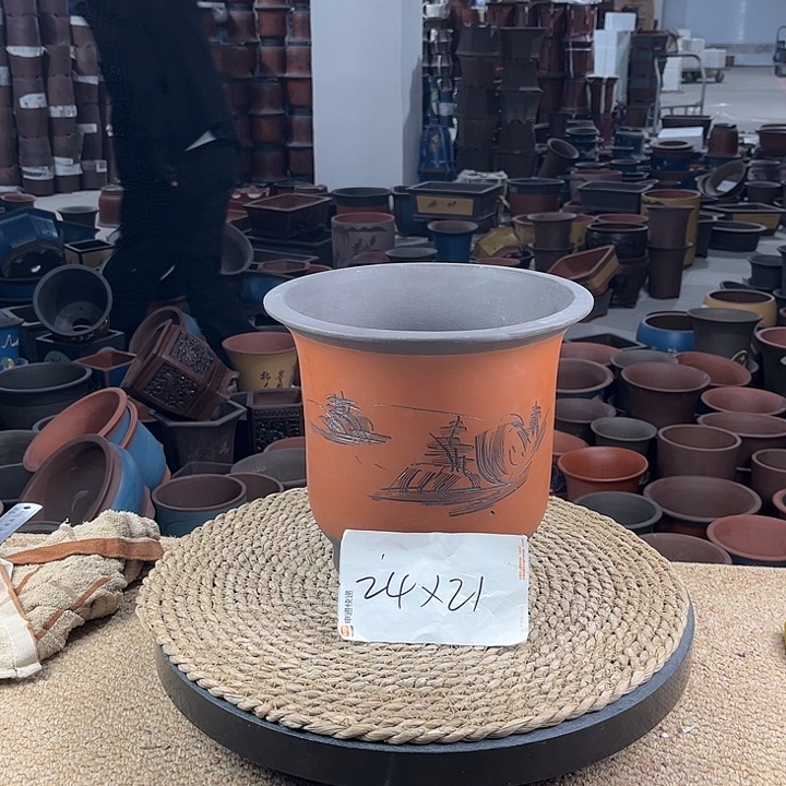 红陶紫砂花盆紫砂