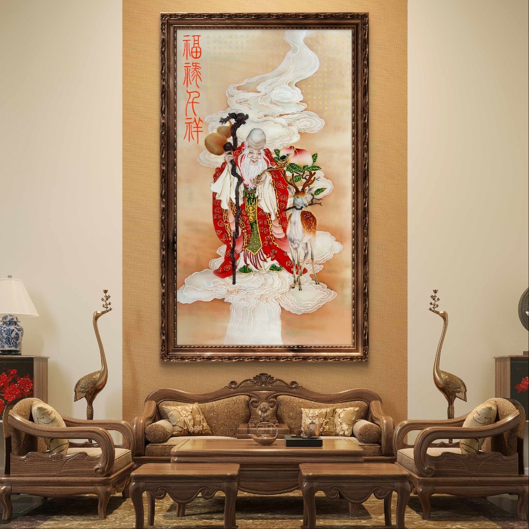 葛溪月老师展览代表作品—《寿星赐福》