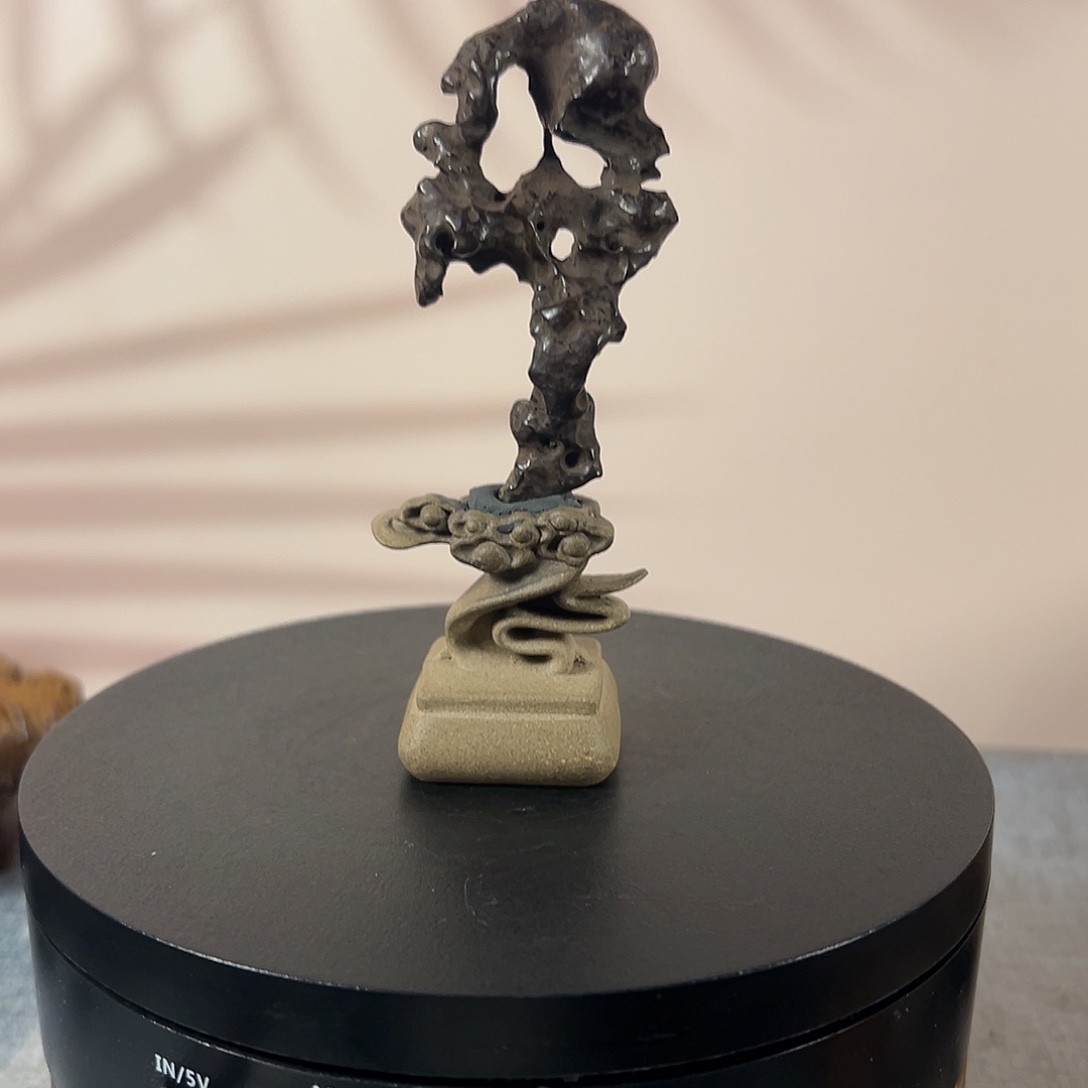 吃***暗绿泥太湖水石茶台摆件