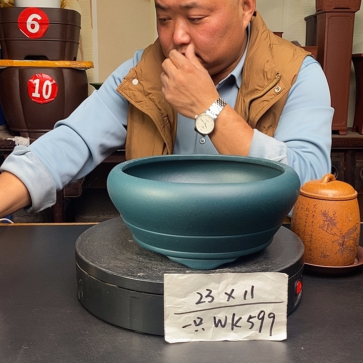 紫砂花盆货号一只WK599