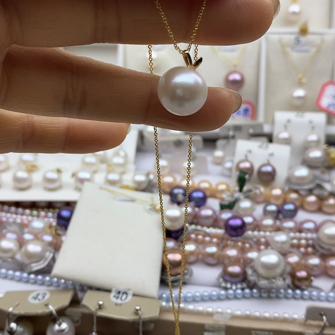 淡水珍珠吊坠(赠链)银S925镶嵌