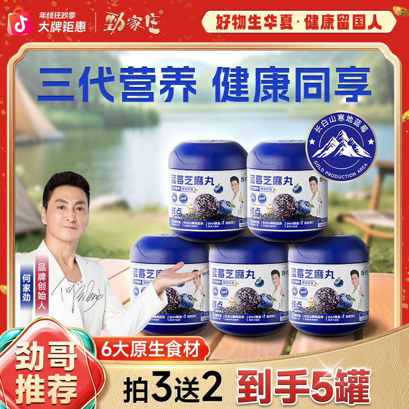 【大牌钜惠】劲家庄蓝莓芝麻丸全家六重营养男女老少皆宜宝藏零食